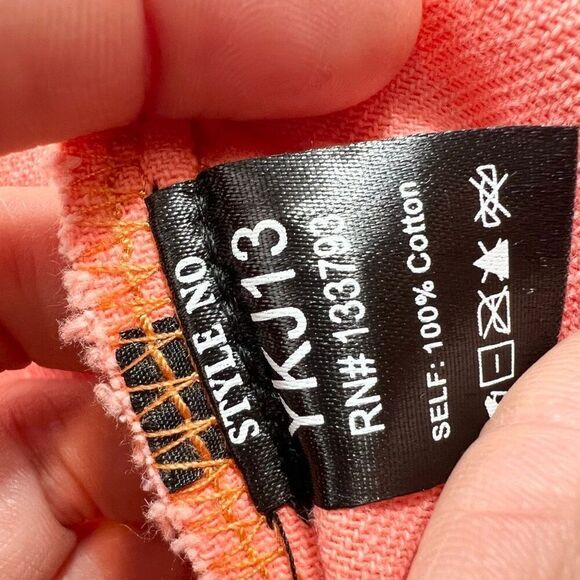 POL Jacket Womens Medium Orange Cotton Long-Sleeve Full-Zip Belted oversized - Picture 8 of 9